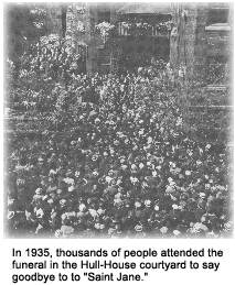 Jane Addams' funeral at Hull House